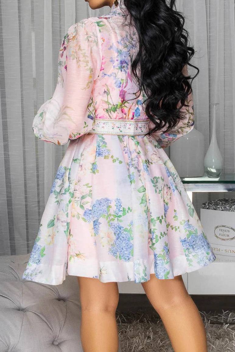 Multi-Color Belted Dress