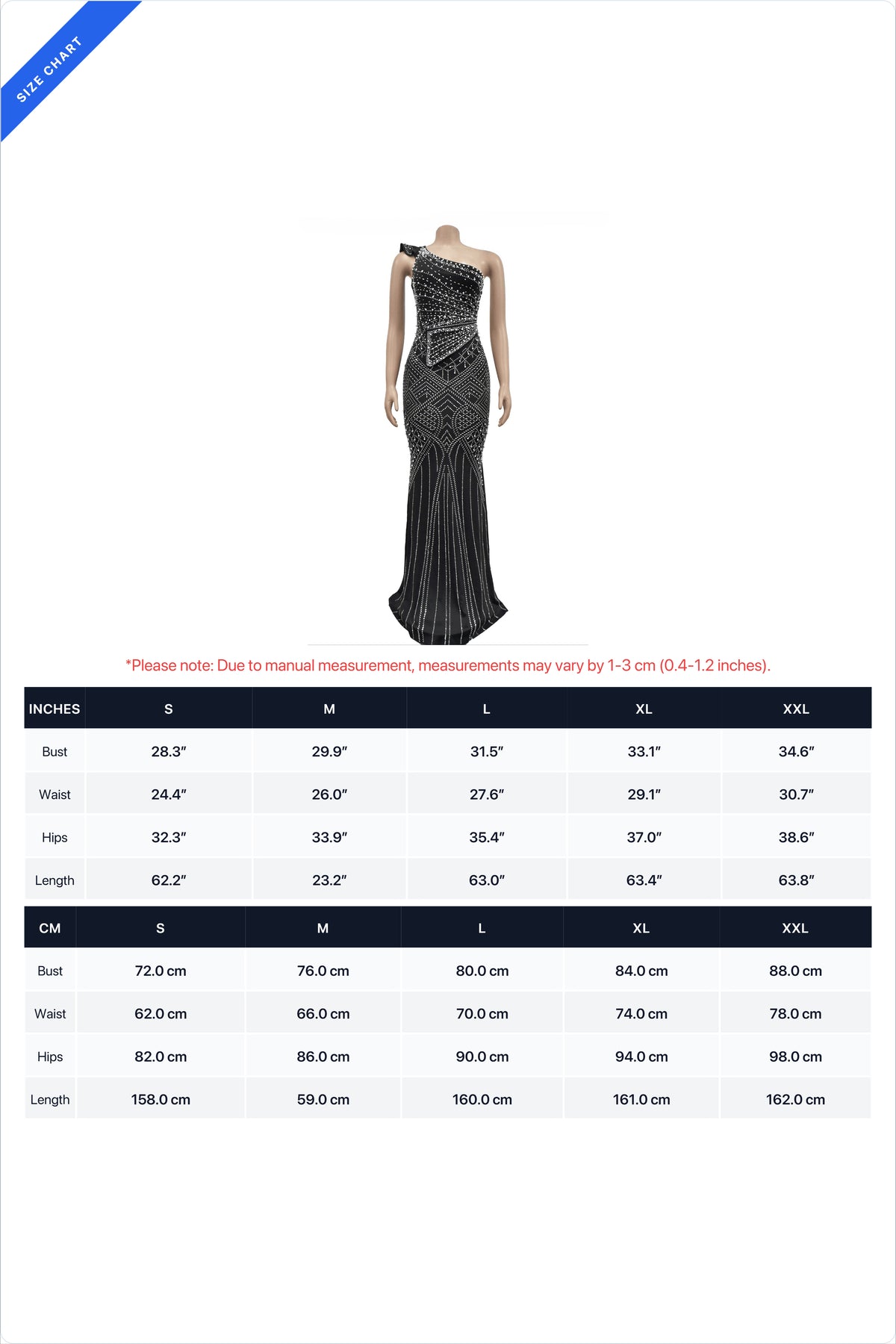 One-Shoulder Rhinestone Maxi Dress