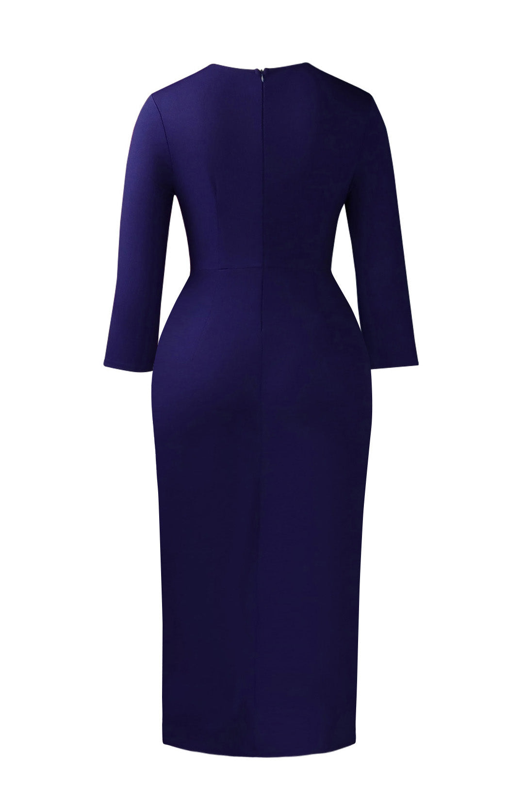 3D Floral Ruffle Pencil Midi Dress