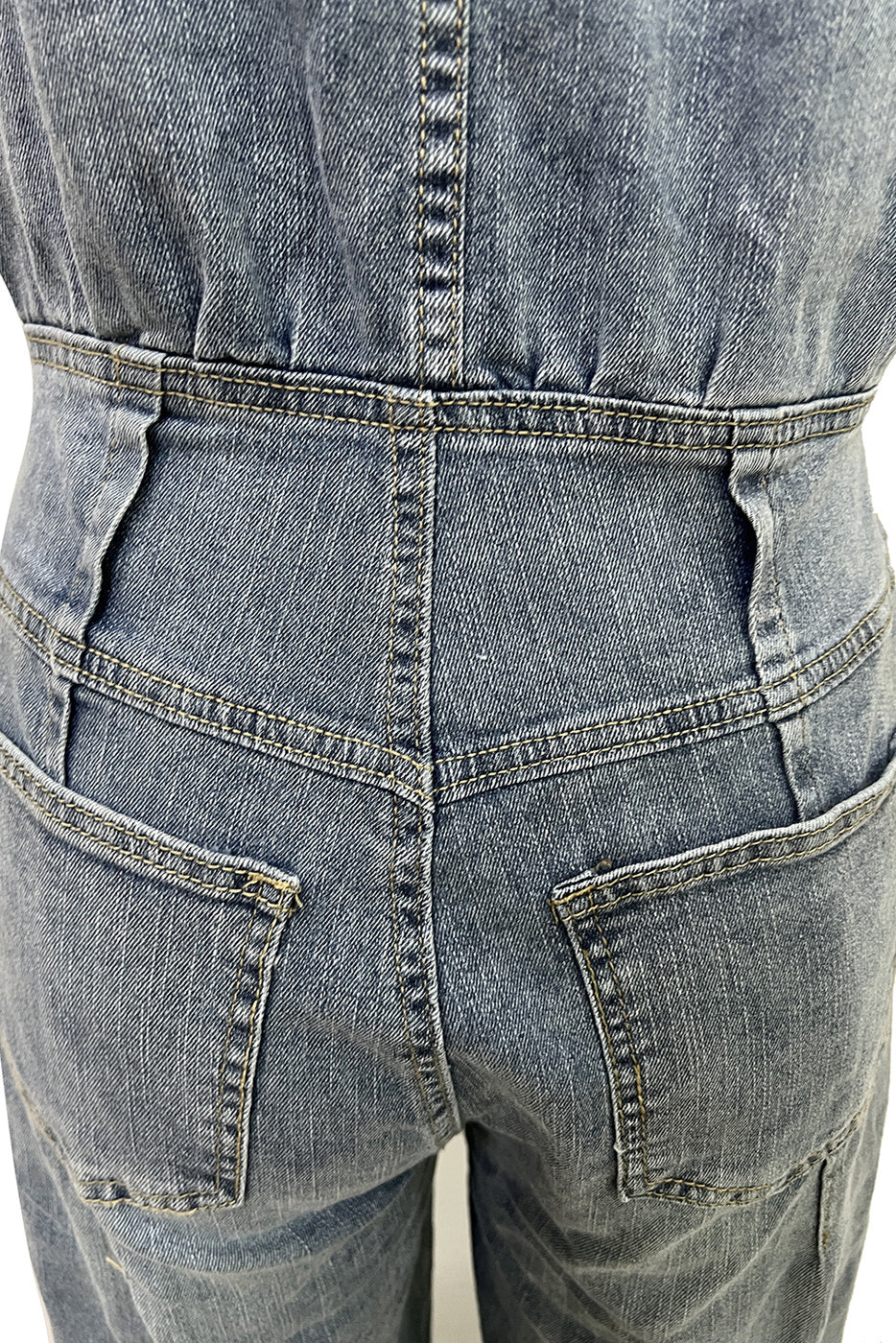 Wide Leg Denim Jumpsuits