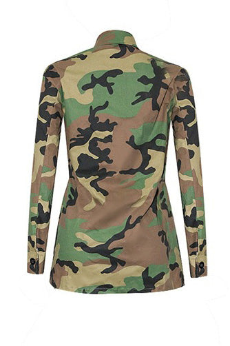 Classic Camo Print Multi-Pocket Jacket
