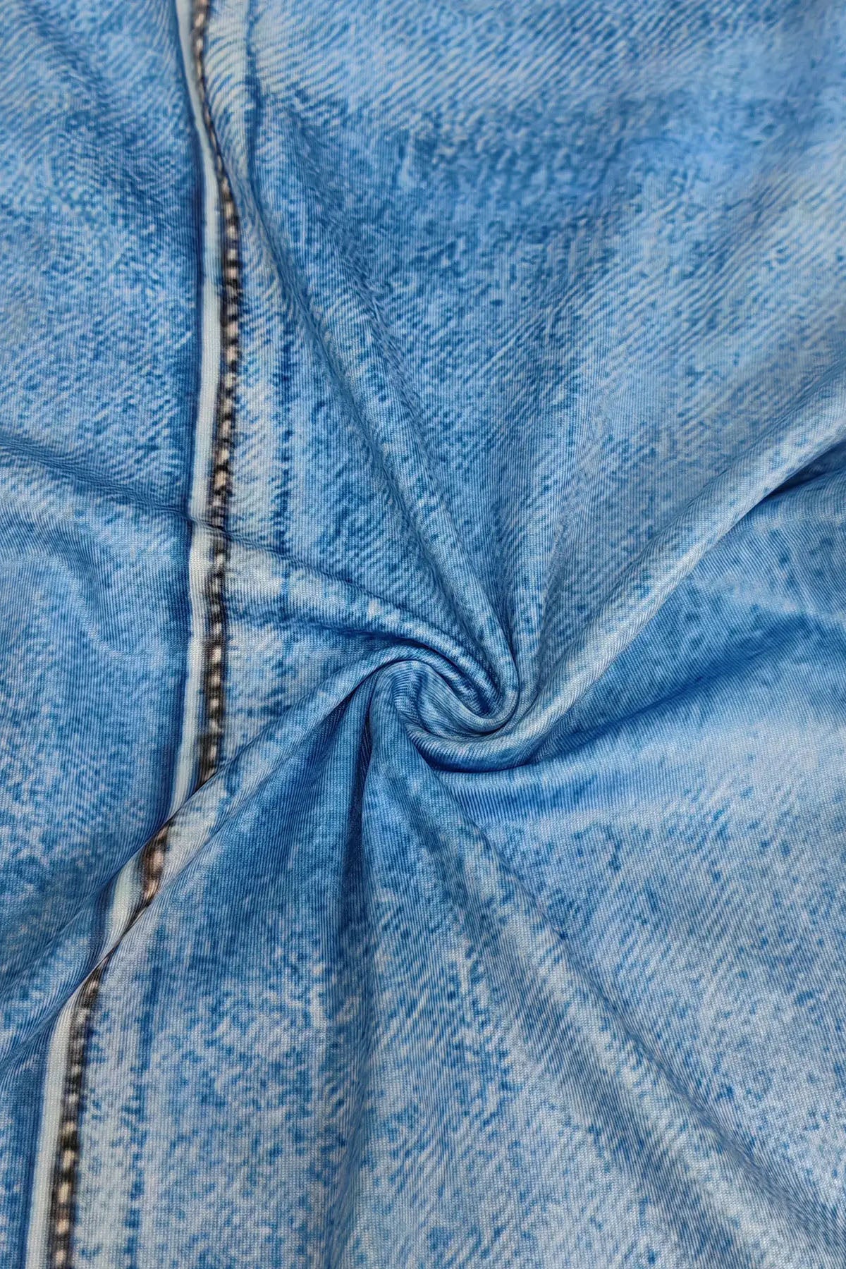 Denim Print Midi Dress