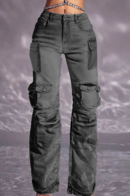 Multi-Pocket Utility Cargo Jeans