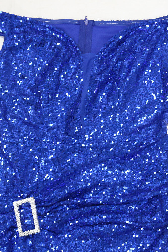 Off-the-Shoulder Sequins Prom Dress Long Slit