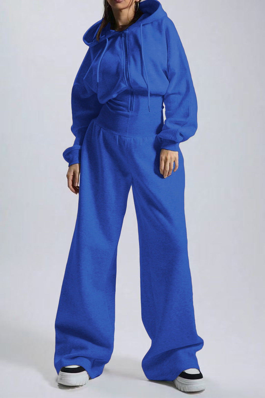 Hooded Drawstring Wide Leg Jumpsuit
