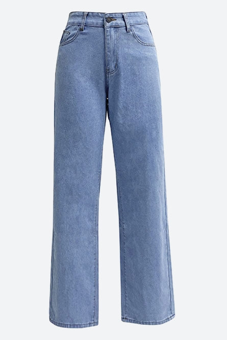 High-Waisted Straight Leg Jeans