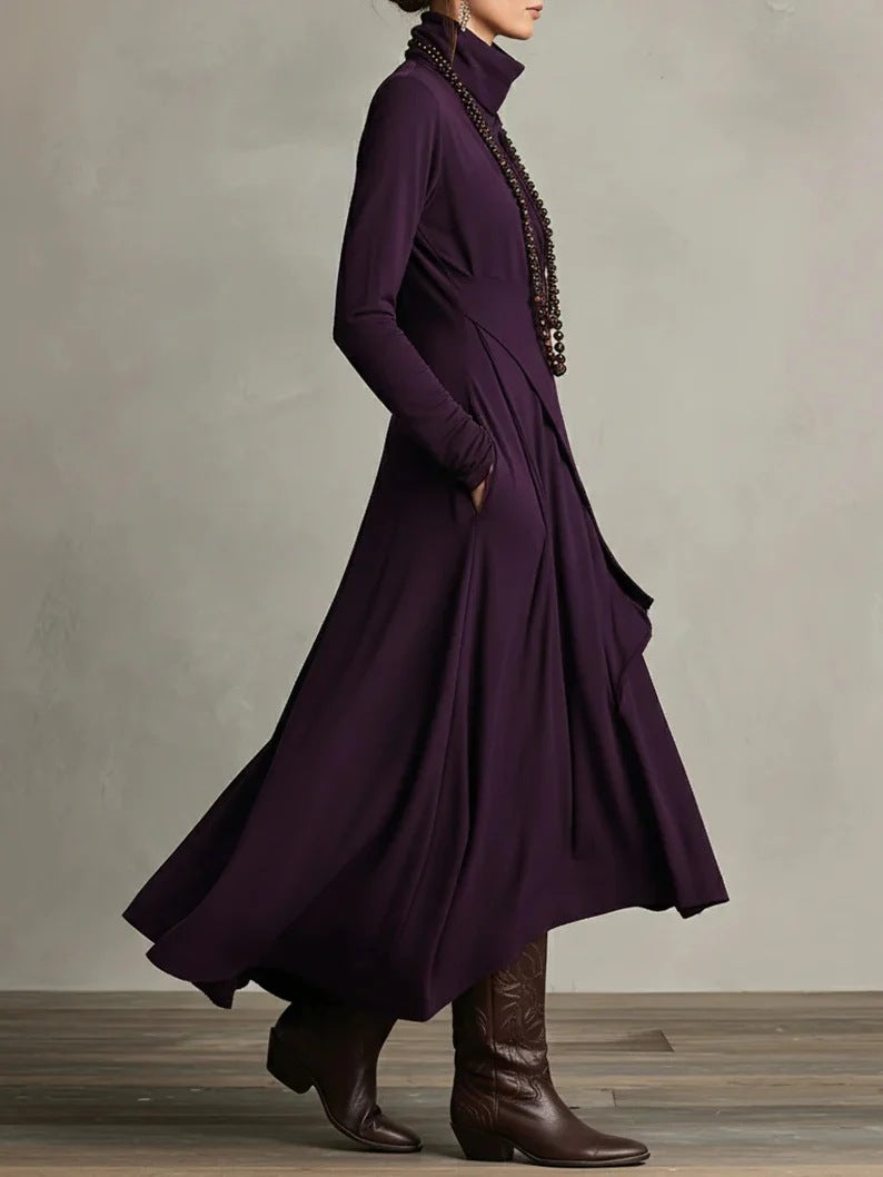 Bohemian Turtleneck Maxi Dress