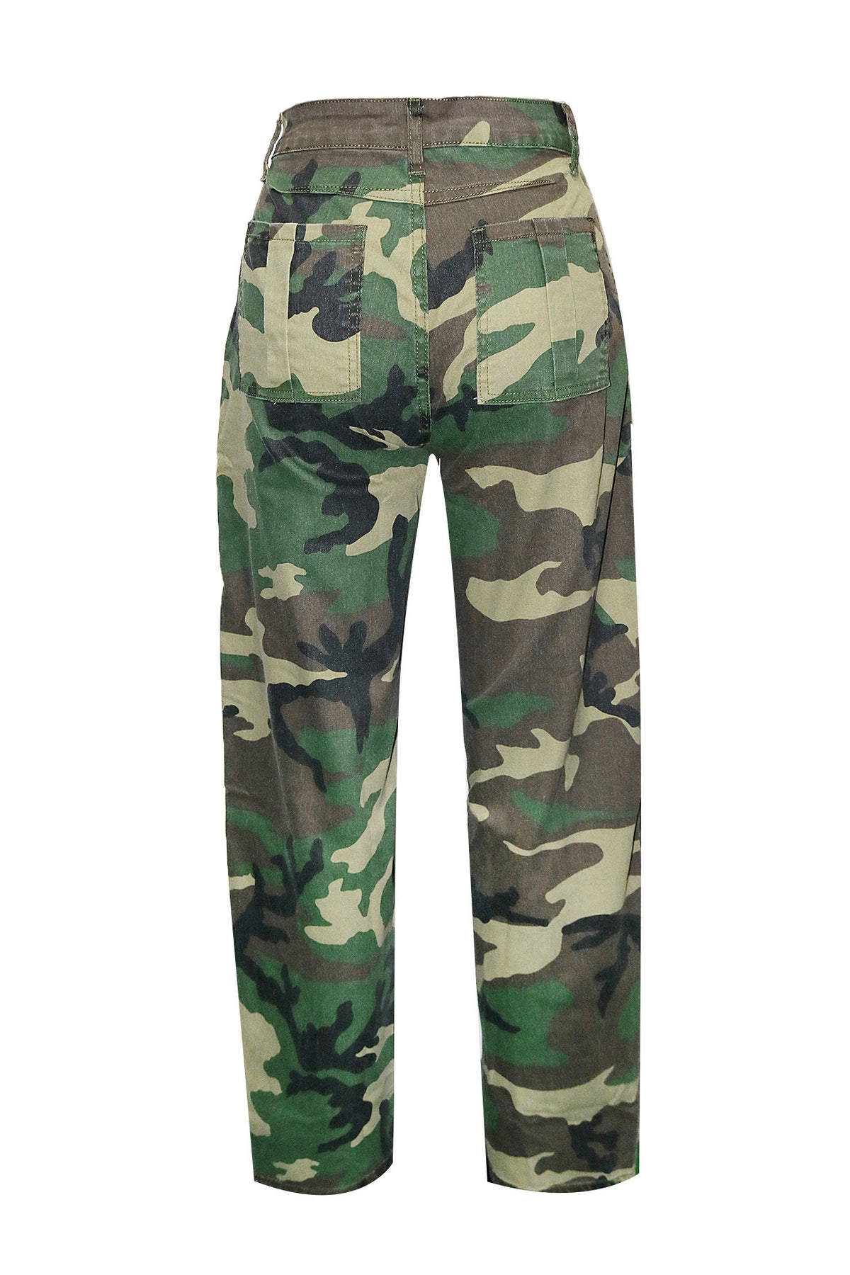 Camo Asymmetrical Skirt Overlay Wide Leg Pants