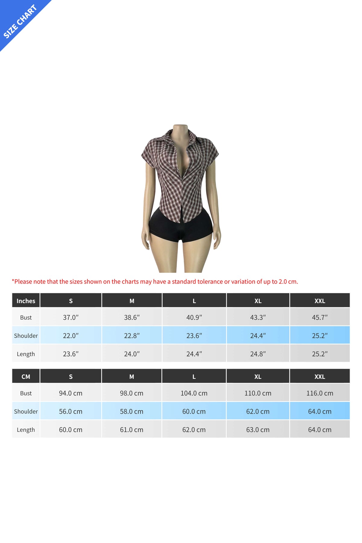 Plunge V-Neck Plaid Pointed Hem Top