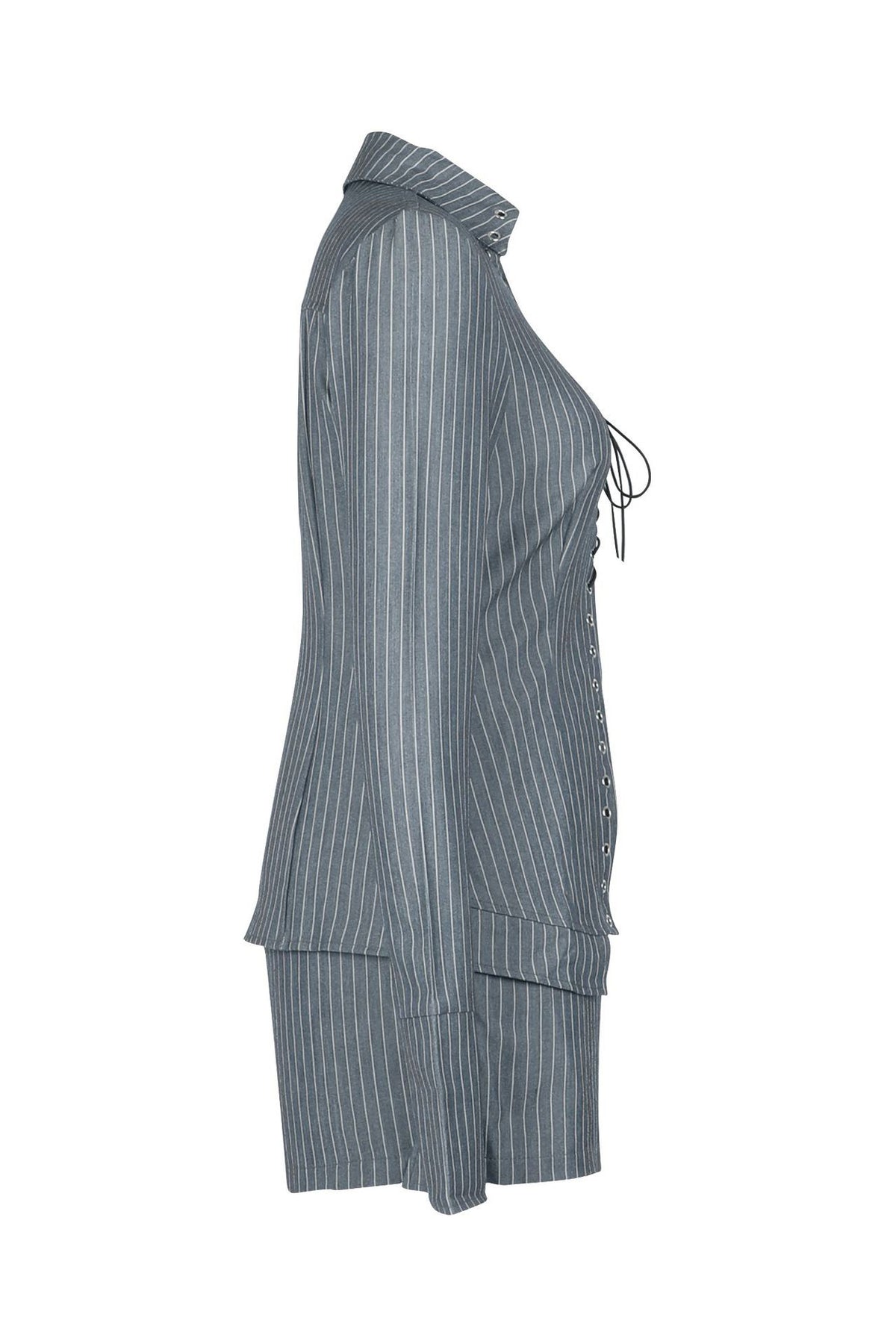 Striped Tie Front Shirt & Shorts Set
