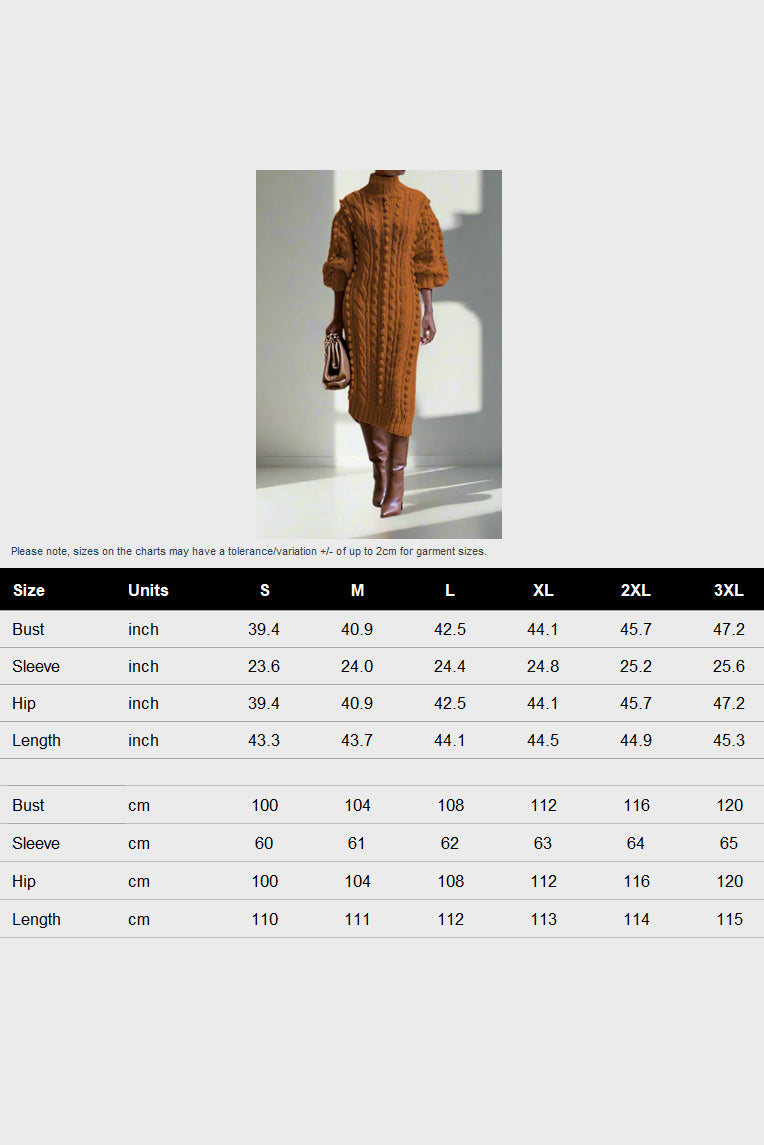 Midi Length Knitted Sweater Dress