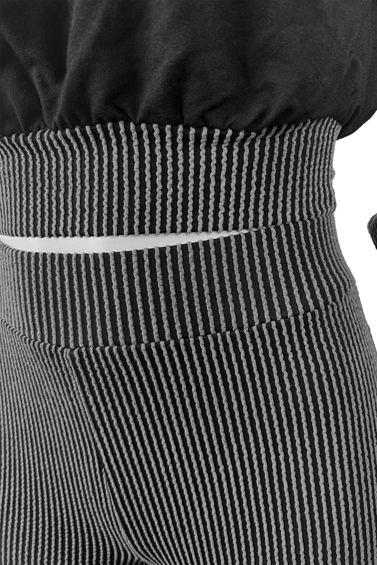 Textured Hooded Top & Flared Pants Set