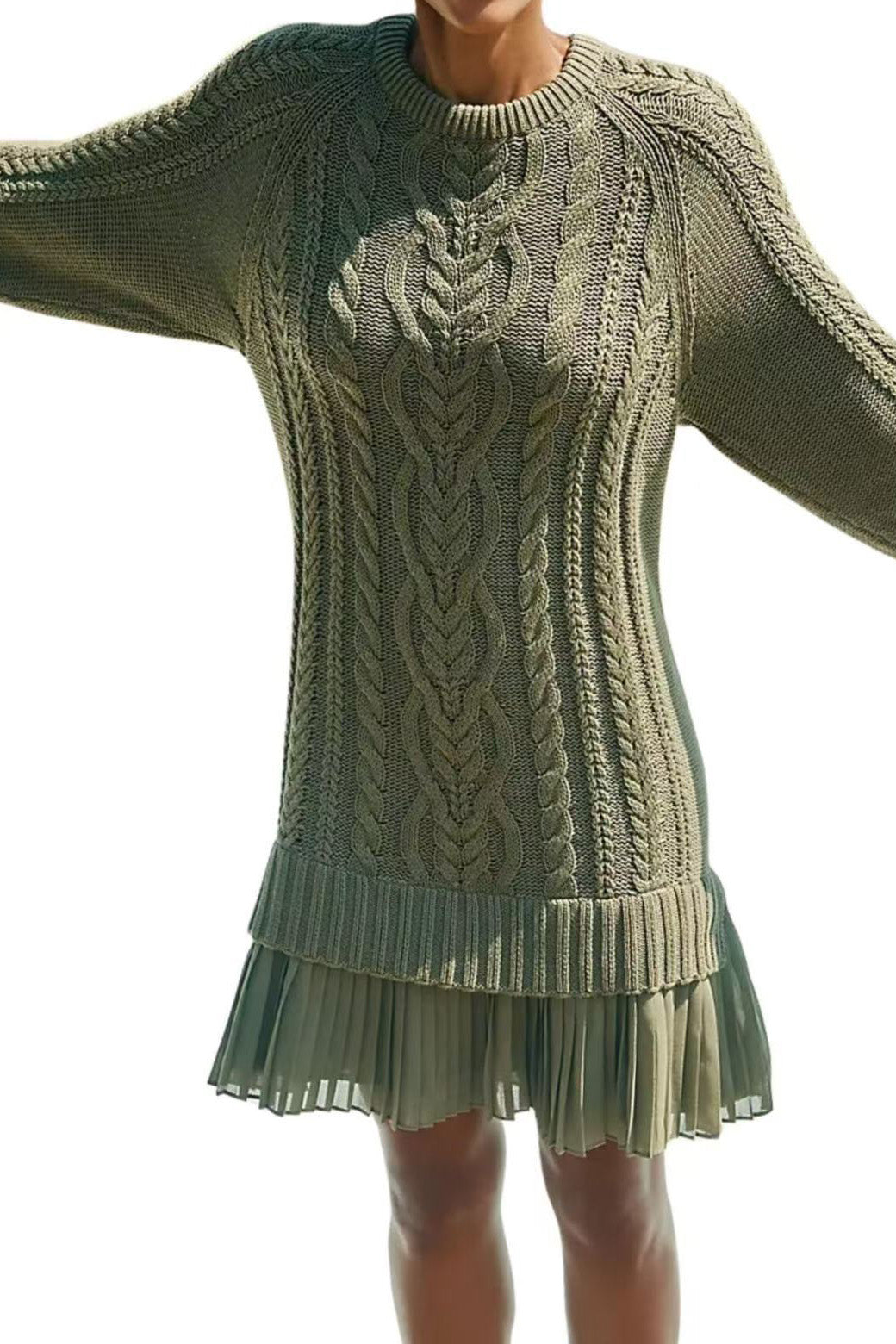 Casual Twist Sweater Mini Dress