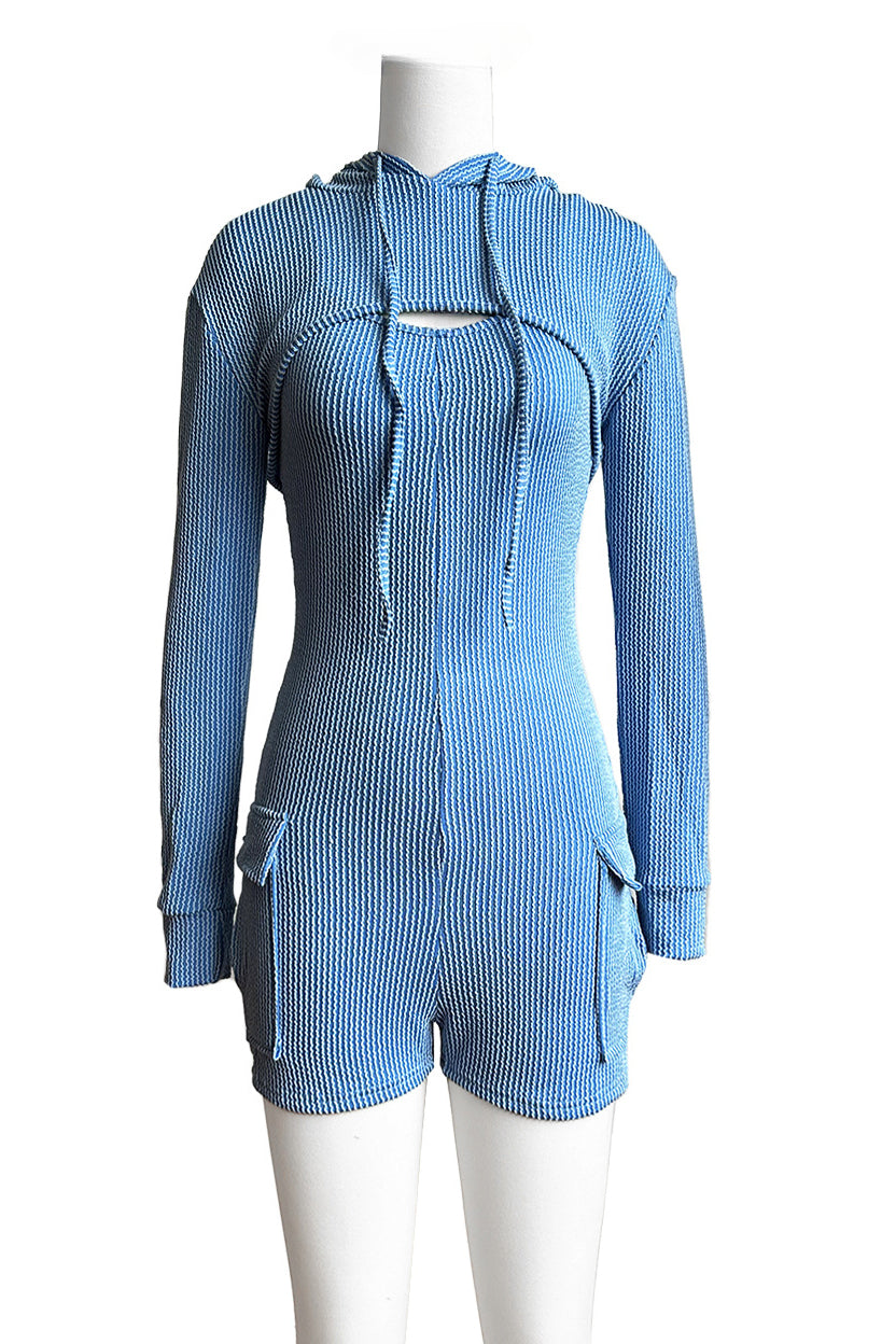 Crop Hoodie Romper Sets