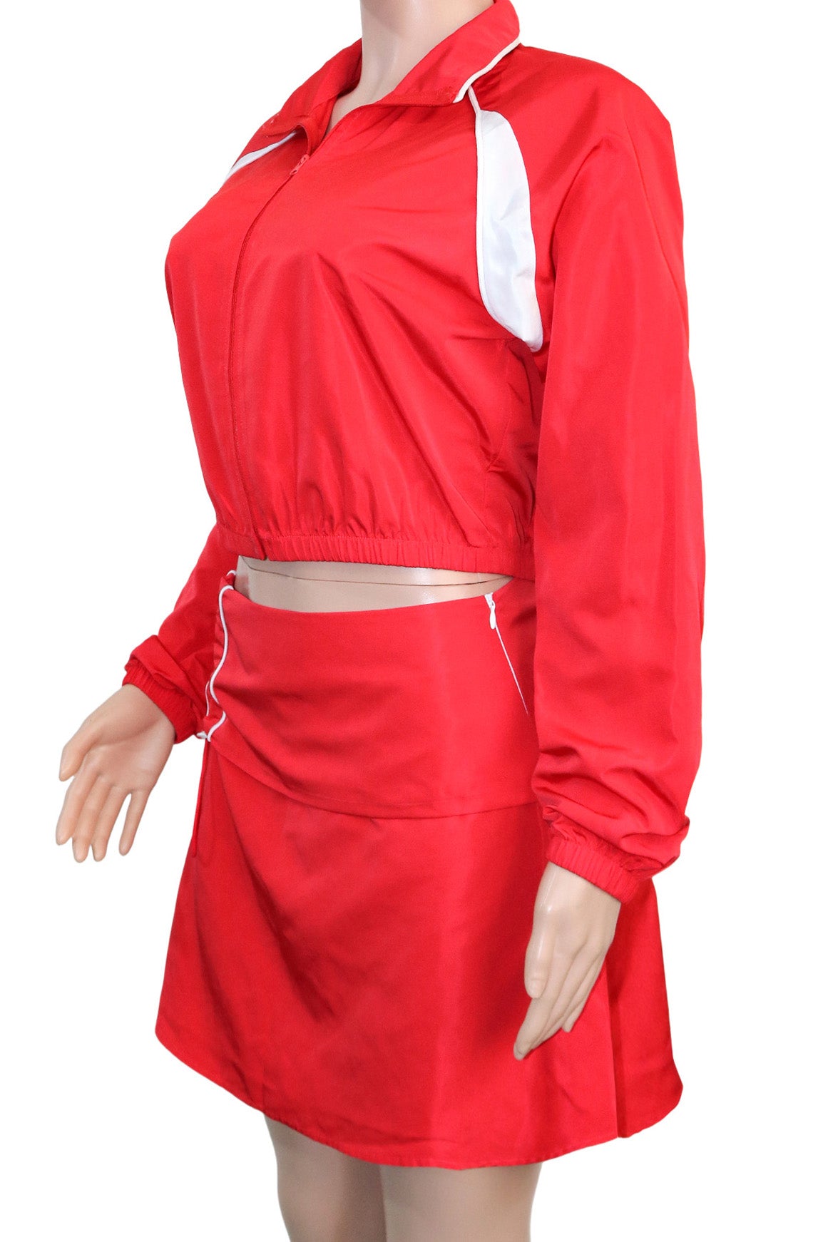 Retro Track Jacket & Mini Skirt Set