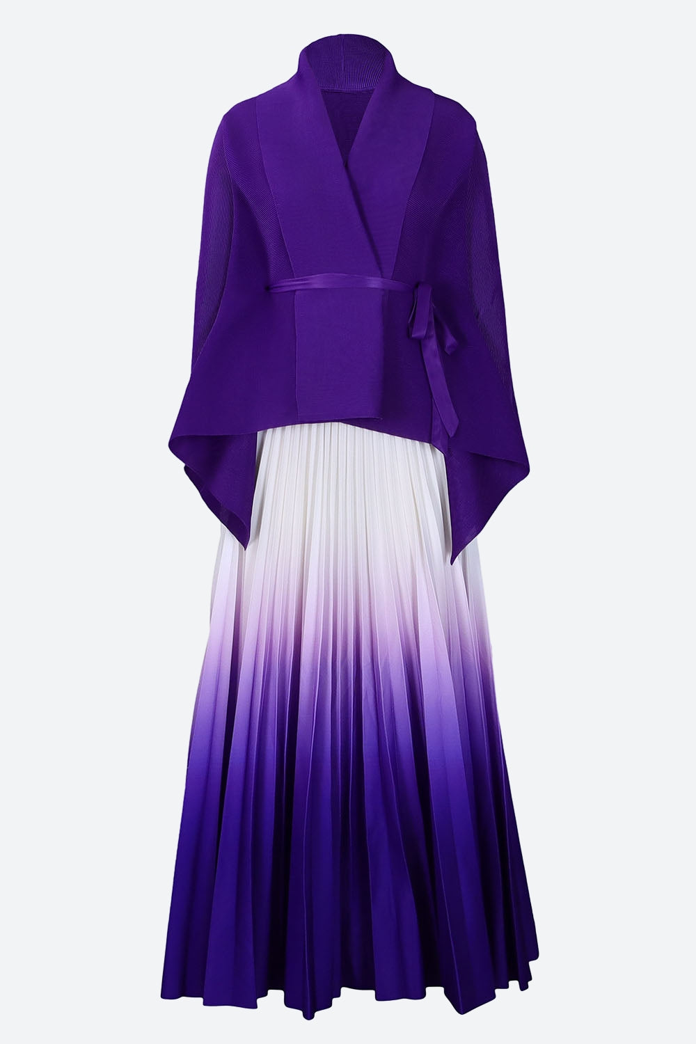Gradient Batwing Sleeve Top and Skirt Set
