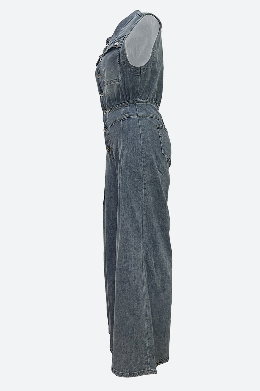 Wide Leg Denim Jumpsuits