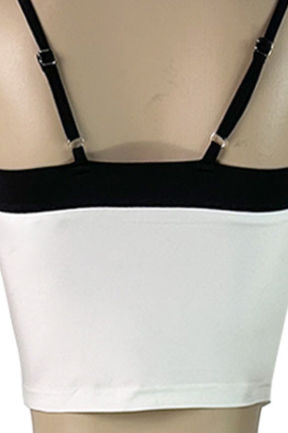 Contrast Bow Halter Crop Top