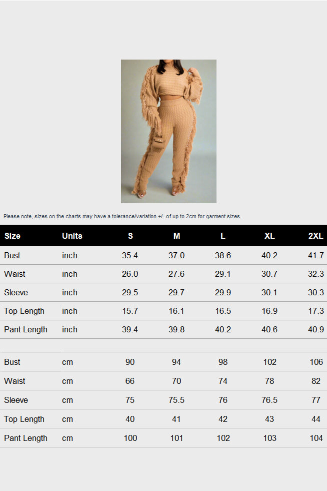 Knit Fringe Pants Set
