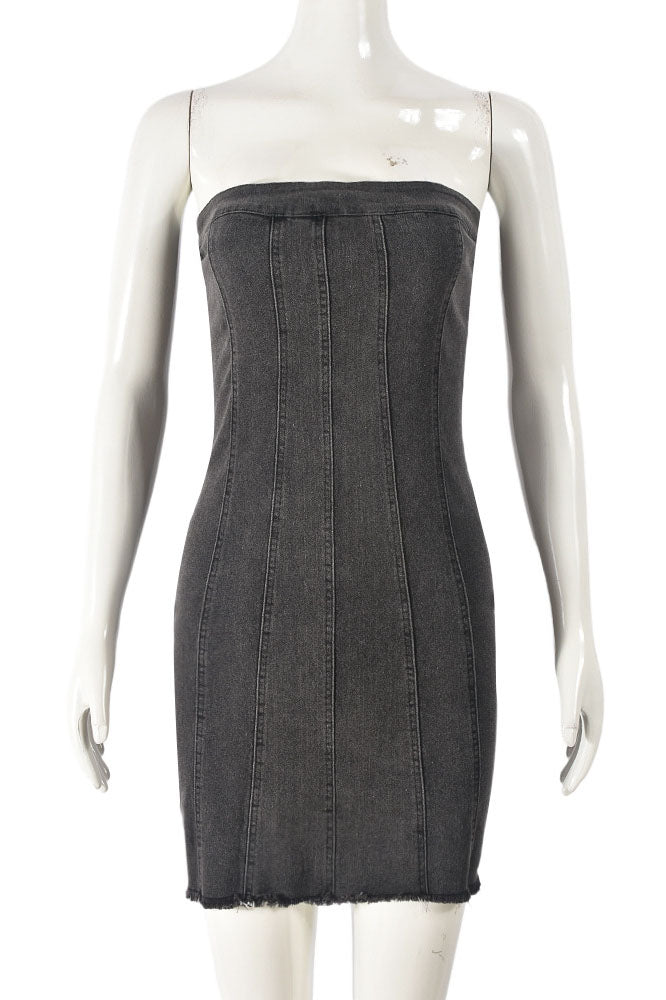 Strapless Mini Denim Dress