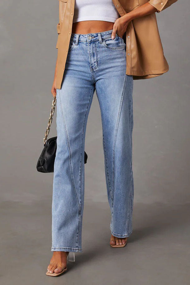 Loose Stitch Wide Leg Jeans