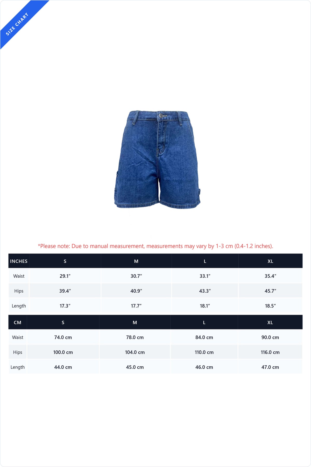 High-Waisted Relaxed Utility Denim Shorts