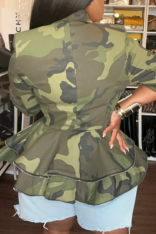 Camouflage Peplum Jacket