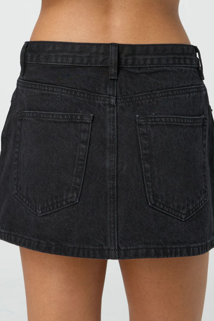 Washed Elastic High Waist Shorts Denim Skirts