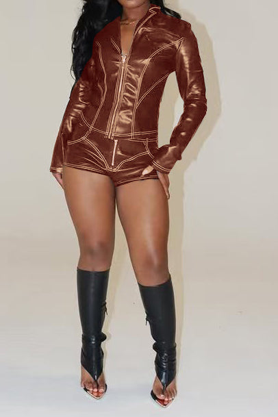 Leather Short Set