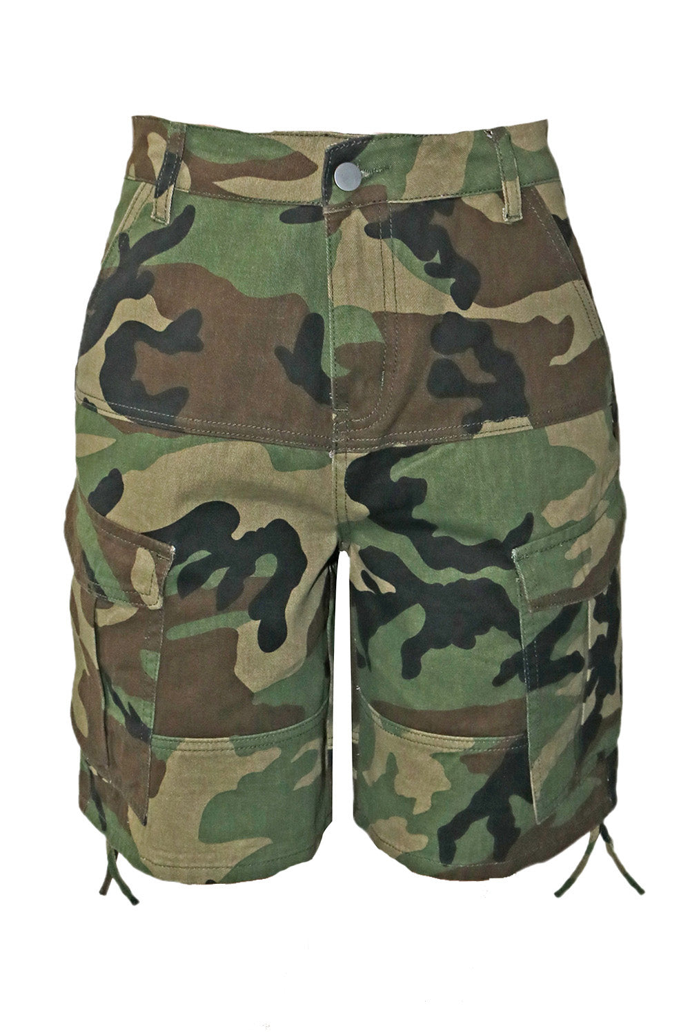 Camo Print Utility Cargo Shorts