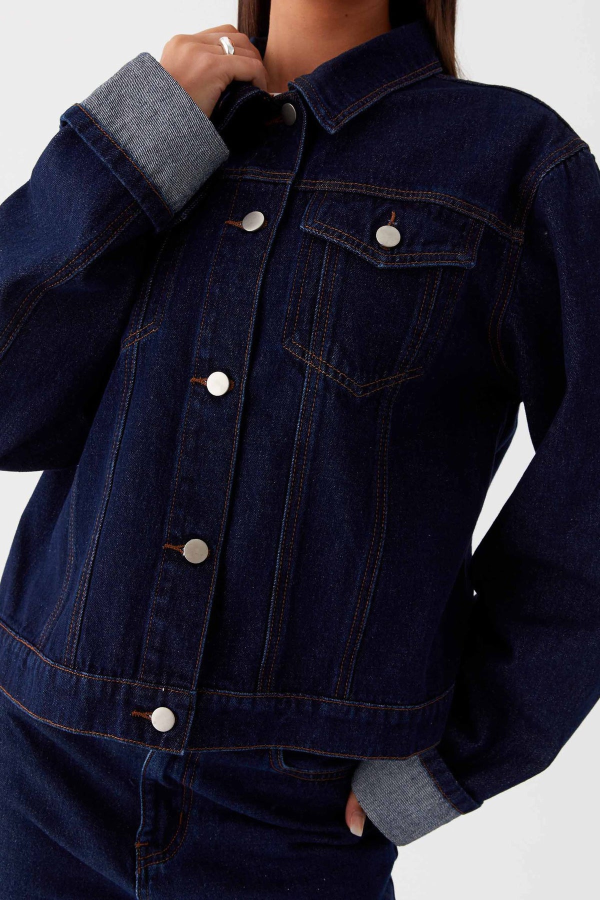Collared Comfortable Casual Denim Jacket