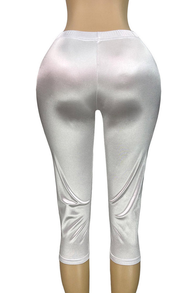 Stretch Satin Capri Pants