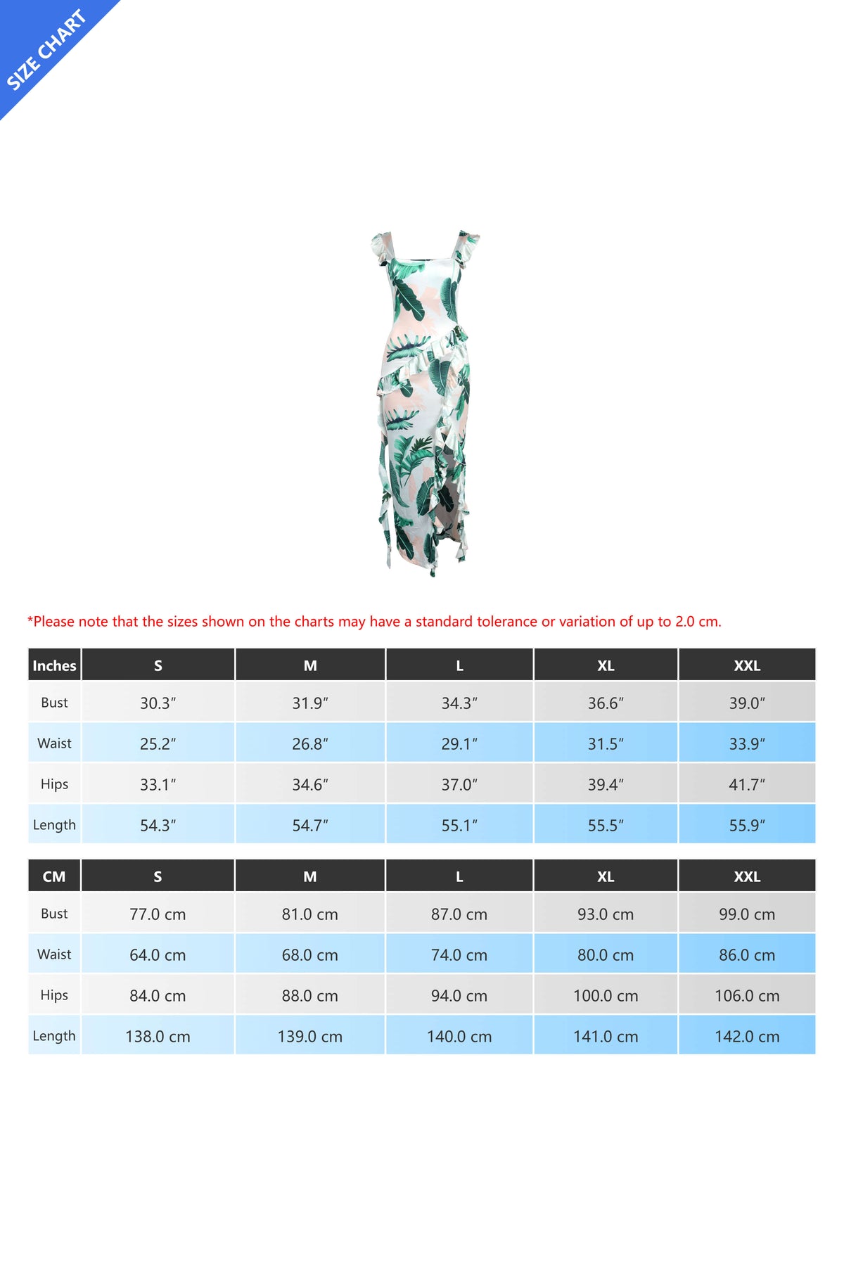 Long Strapless Dress With Slits and Tropical Print