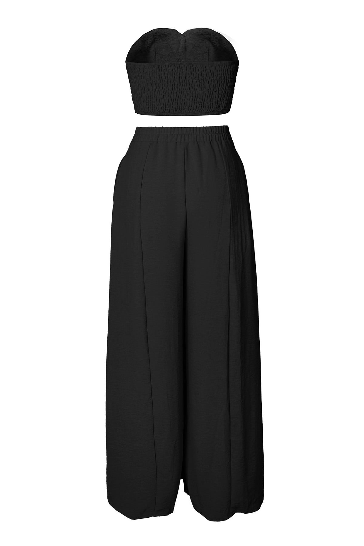 Stretch Tube Top Vest and Wide Leg Pants Set