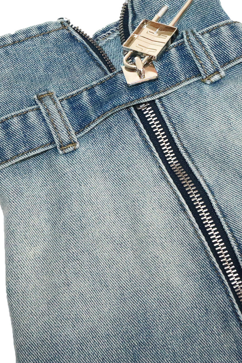 Denim Dress with Leg Warmers