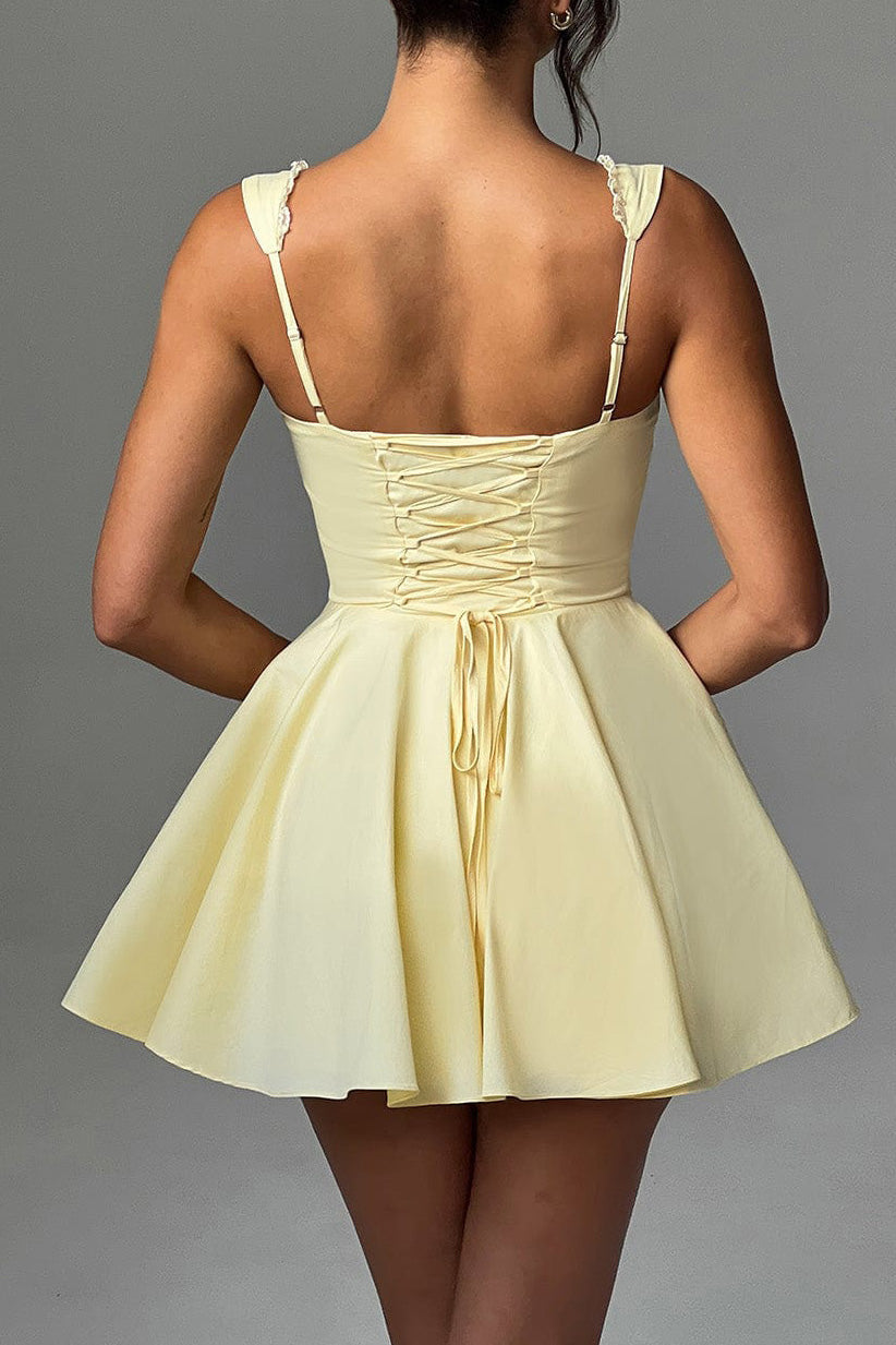 Strap Backless Fit & Flare Mini Dress