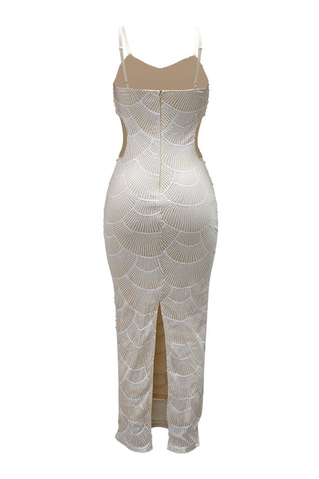 Pearl Sequin Maxi Dress