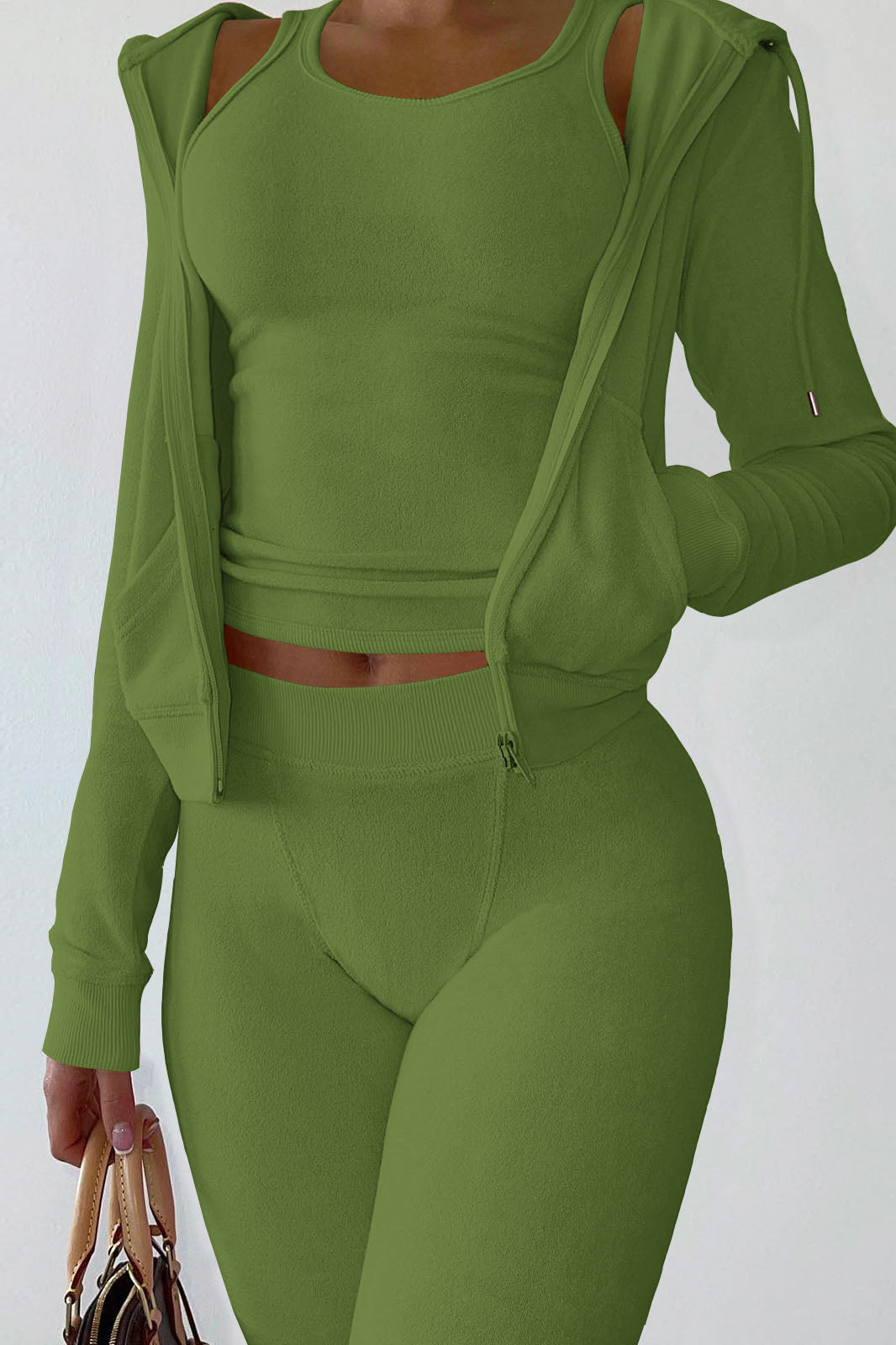 Zip Hoodie, Tank & Pants Three-Piece Lounge Set