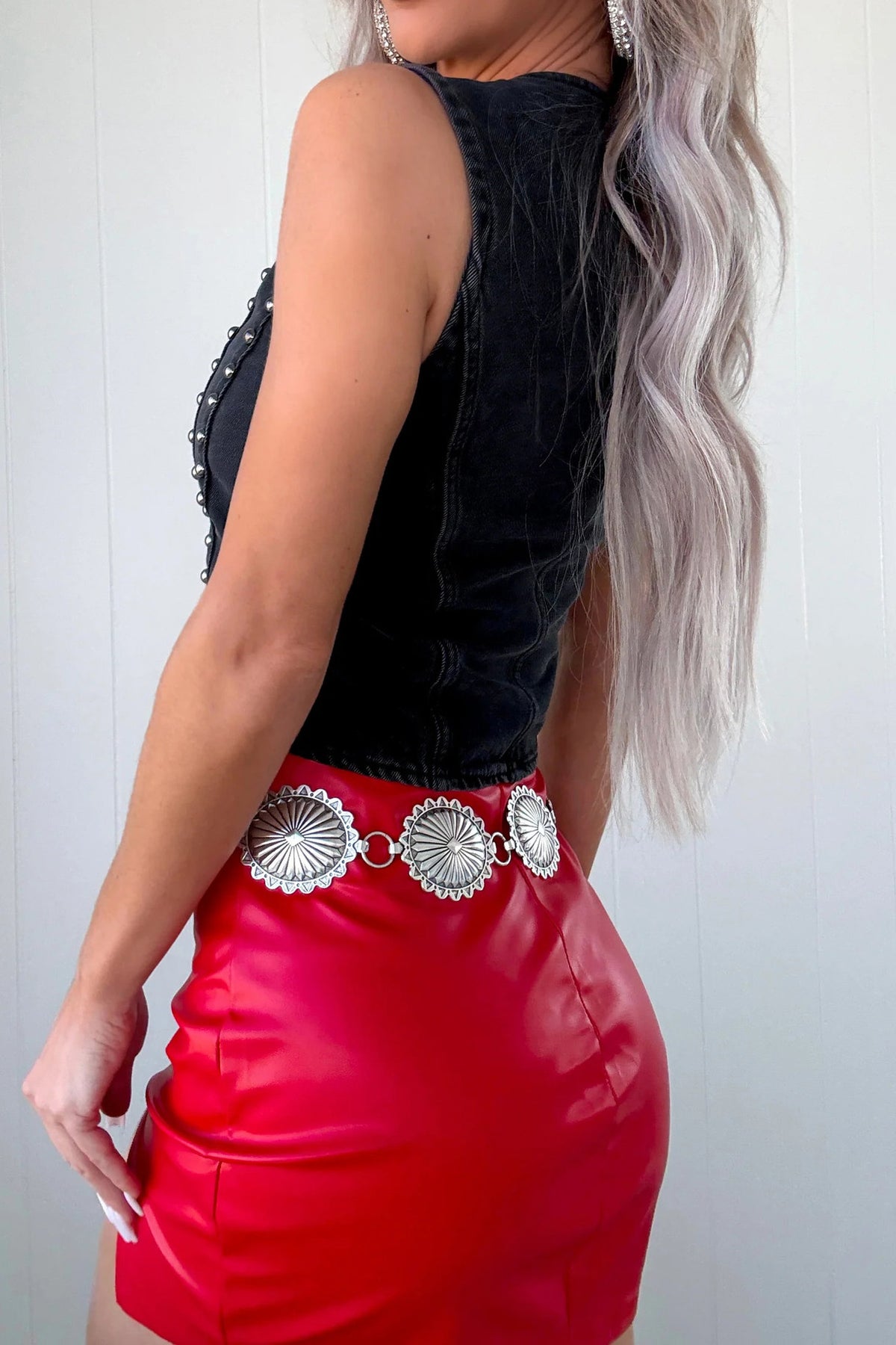 Sleeveless Studded Denim Vest