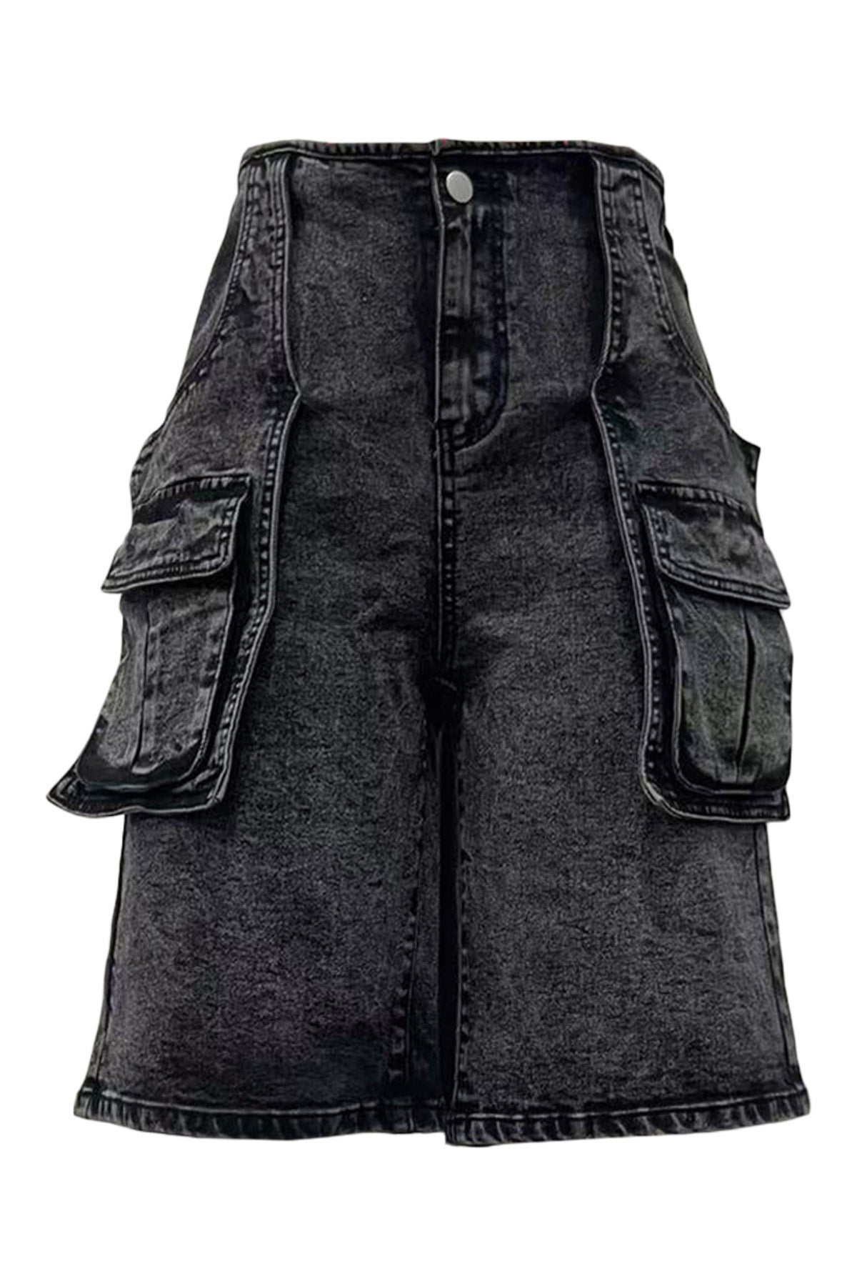 Retro Cargo Denim Shorts