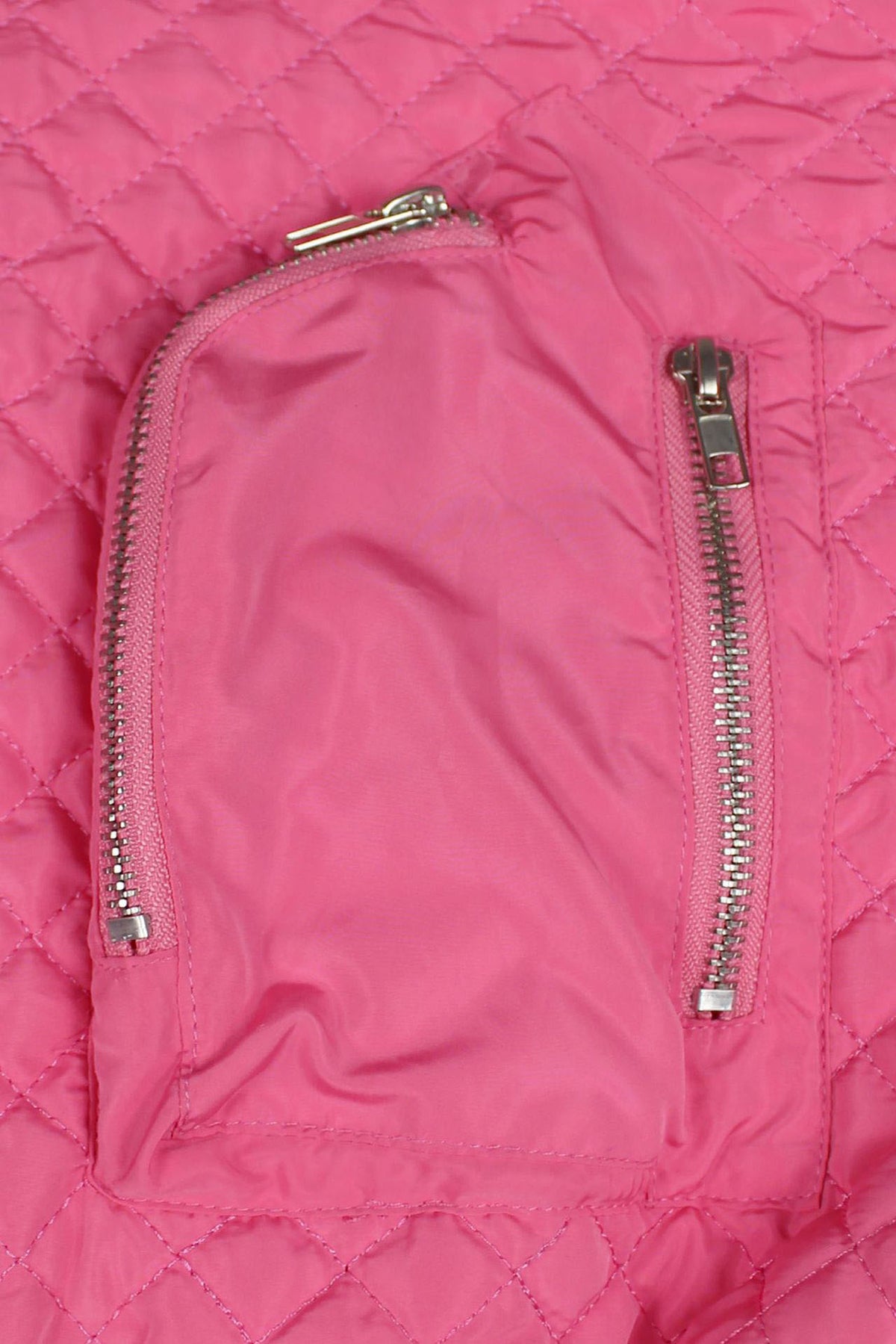 Cropped Diamond-Quilted Bomber Jacket