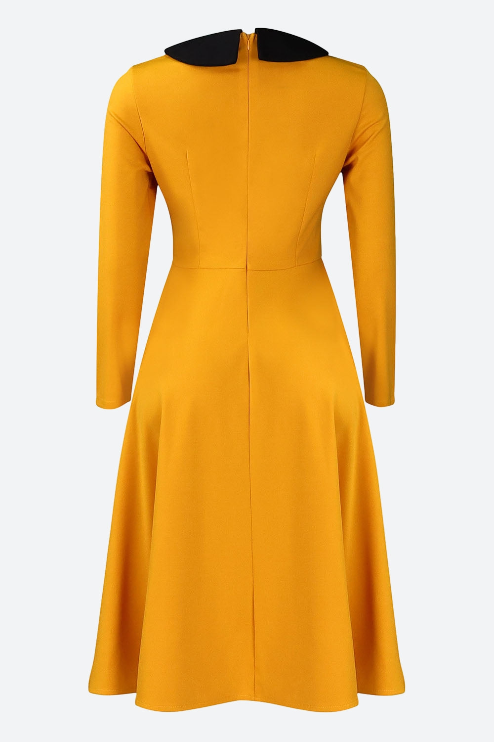 Solid Color Long Sleeve Lapel Elegant Dress