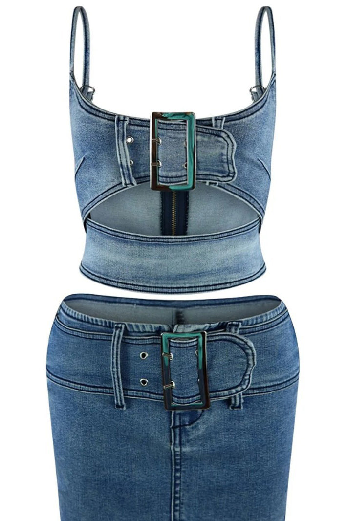 Denim Skirt Set