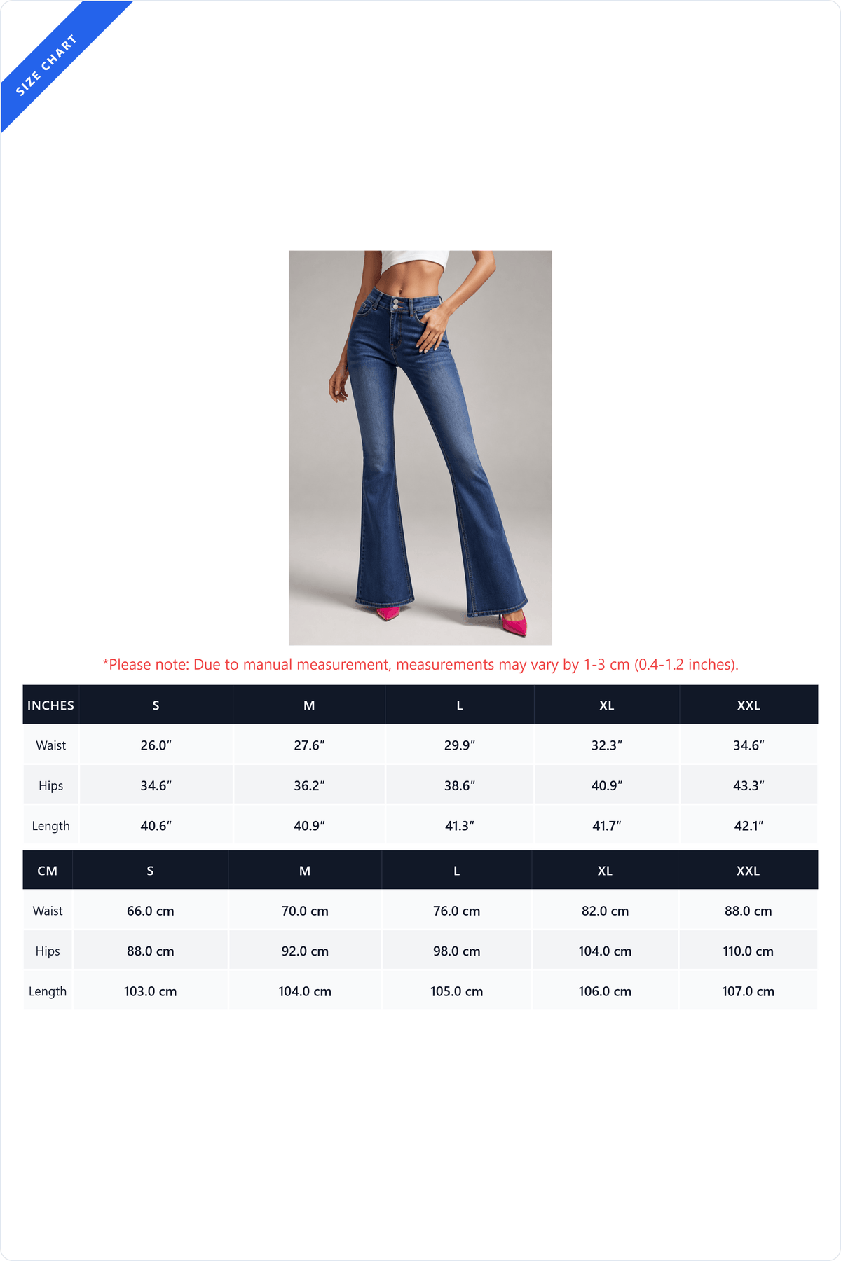 High Rise Double Button Flare Jeans