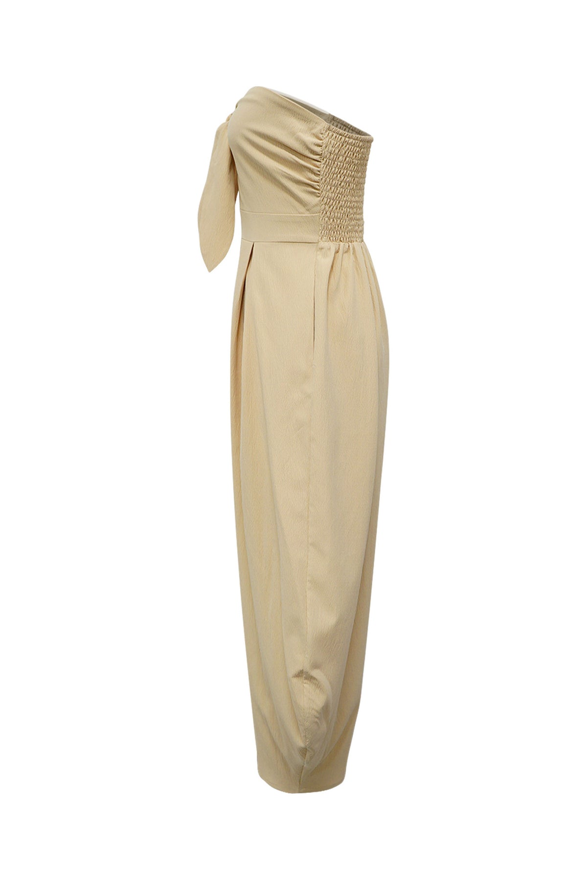 Strapless Tie-Front Wide Leg Jumpsuit