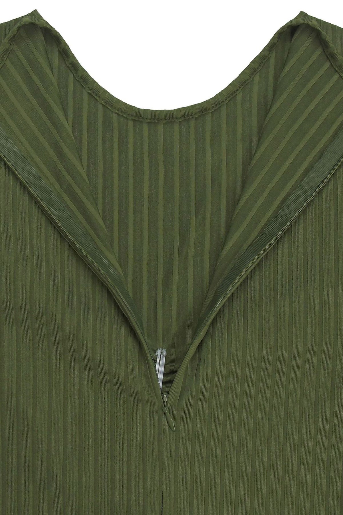 Ribbed Cutout Long-Sleeve Flared Jumpsuit