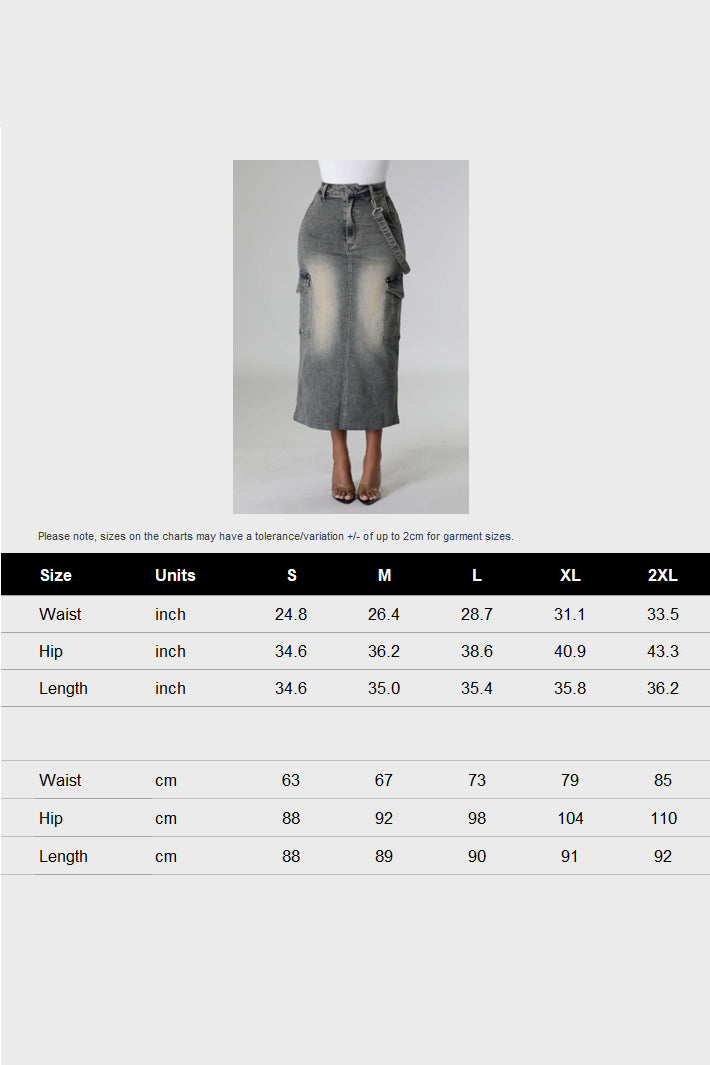 Denim Cargo Skirt
