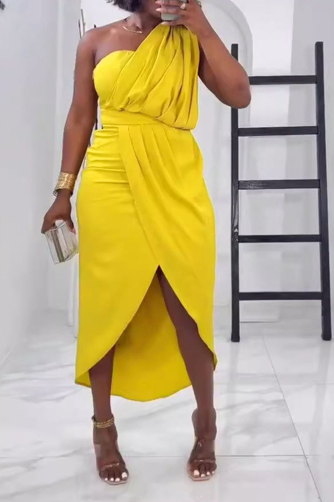 One Shoulder Maxi Dress