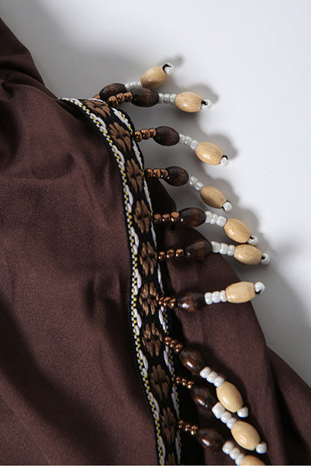 Cutout Halter Beaded Fringe Mini Dress