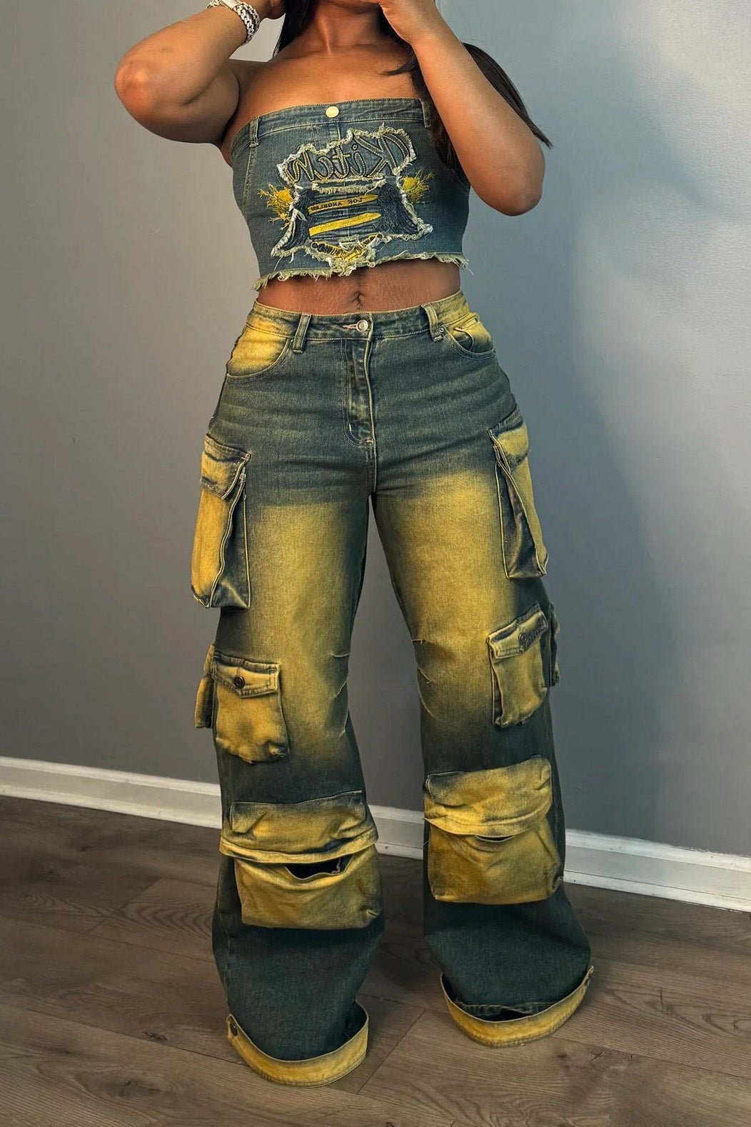 Vintage Loose Fit Multi-Pocket Cargo Jeans